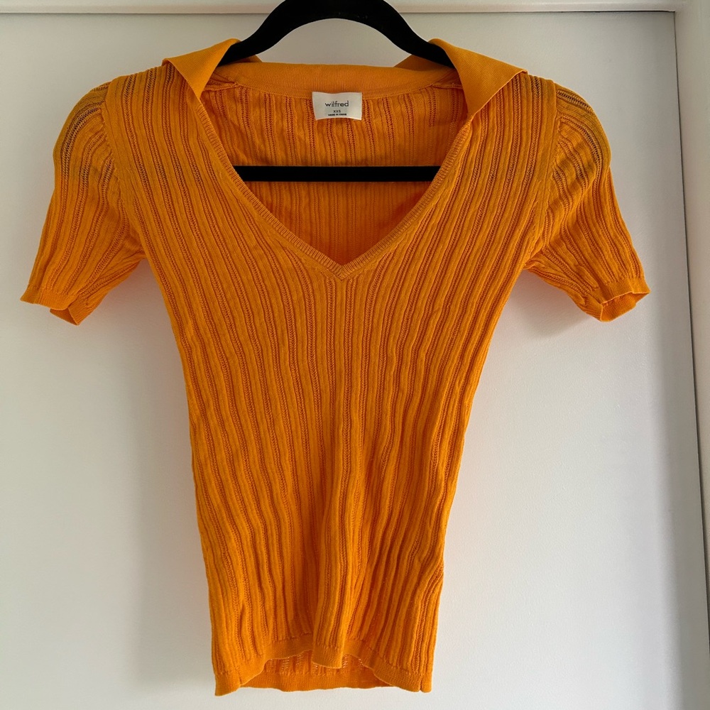 Aritzia Wilfred Orange Polo